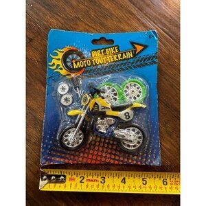 Vintage Mini Dirt Bike Cake Cookie Topper Toy Decoration mini yellow motorcycle